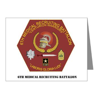 6MRB - M01 - 02 - DUI - 6th Medical Recruiting Bn with Text Note Cards (Pk of 20)