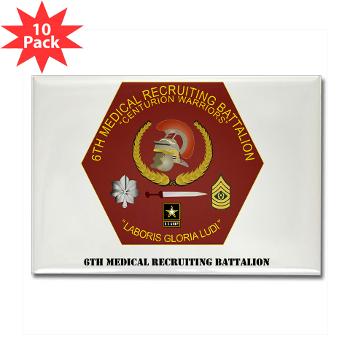 6MRB - M01 - 01 - DUI - 6th Medical Recruiting Bn with Text Rectangle Magnet (10 pack) - Click Image to Close