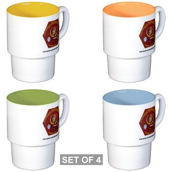 6MRB - M01 - 03 - DUI - 6th Medical Recruiting Bn with Text Stackable Mug Set (4 mugs)