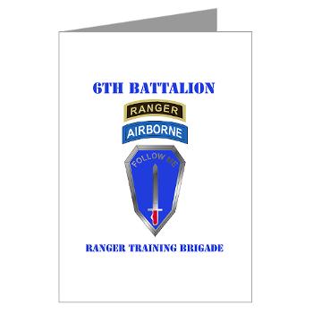 6RTB - M01 - 02 - DUI - 6th Ranger Training Bde with Text - Greeting Cards (Pk of 10)