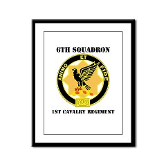 6S1CR - M01 - 02 - DUI - 6th Squadron - 1st Cavalry Regiment with Text Framed Panel Print - Click Image to Close