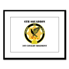 6S1CR - M01 - 02 - DUI - 6th Squadron - 1st Cavalry Regiment with Text Large Framed Print - Click Image to Close