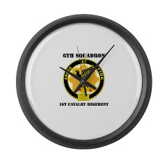 6S1CR - M01 - 03 - DUI - 6th Squadron - 1st Cavalry Regiment with Text Large Wall Clock