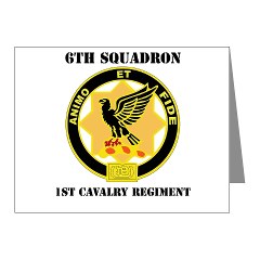 6S1CR - M01 - 02 - DUI - 6th Squadron - 1st Cavalry Regiment with Text Note Cards (Pk of 20)
