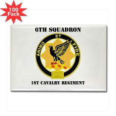 6S1CR - M01 - 01 - DUI - 6th Squadron - 1st Cavalry Regiment with Text Rectangle Magnet (100 pack) - Click Image to Close