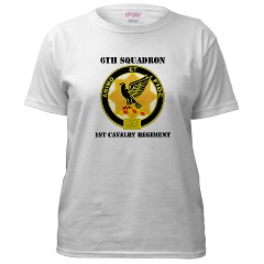 6S1CR - A01 - 04 - DUI - 6th Squadron - 1st Cavalry Regiment with Text Value T-Shirt