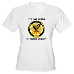 6S1CR - A01 - 04 - DUI - 6th Squadron - 1st Cavalry Regiment with Text Women's V-Neck T-Shirt
