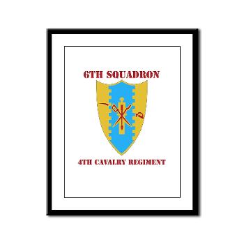 6S4CR - M01 - 02 - DUI - 6th Sqdrn - 4th Cavalry Regiment with Text Framed Panel Print - Click Image to Close