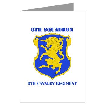 6S6CR - M01 - 02 - DUI - 6th Sqdrn - 6th Cavalry Regt with Text - Greeting Cards (Pk of 20)