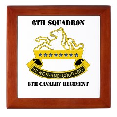 6S8CR - M01 - 03 - DUI - 6th Sqdrn - 8th Cavalry Regiment with Text - Keepsake Box