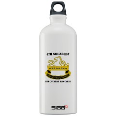 6S8CR - M01 - 03 - DUI - 6th Sqdrn - 8th Cavalry Regiment with Text - Sigg Water Bottle 1.0L