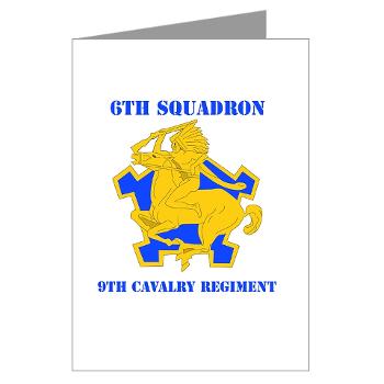 6S9CR - M01 - 02 - DUI - 6th Squadron - 9th Cavalry Regiment with Text - Greeting Cards (Pk of 10) - Click Image to Close
