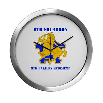 6S9CR - M01 - 03 - DUI - 6th Squadron - 9th Cavalry Regiment with Text - Modern Wall Clock - Click Image to Close