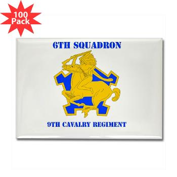 6S9CR - M01 - 01 - DUI - 6th Squadron - 9th Cavalry Regiment with Text - Rectangle Magnet (100 pack)