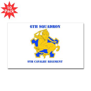 6S9CR - M01 - 01 - DUI - 6th Squadron - 9th Cavalry Regiment with Text - Sticker (Rectangle 10 pk) - Click Image to Close