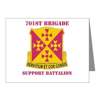 701BSB - M01 - 02 - DUI - 701st Bde - Support Bn with Text - Note Cards (Pk of 20) - Click Image to Close