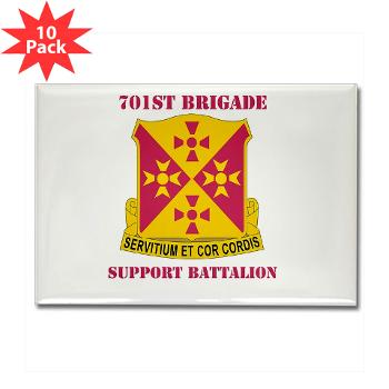 701BSB - M01 - 01 - DUI - 701st Bde - Support Bn with Text - Rectangle Magnet (10 pack) - Click Image to Close