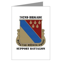 702BSB - M01 - 02 - DUI - 702nd Bde - Support Bn with Text - Greeting Cards (Pk of 10)