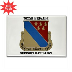 702BSB - M01 - 01 - DUI - 702nd Bde - Support Bn with Text - Rectangle Magnet (100 pack)