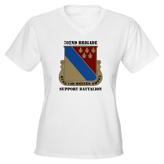 702BSB - A01 - 04 - DUI - 702nd Bde - Support Bn with Text - Women's V-Neck T-Shirt - Click Image to Close