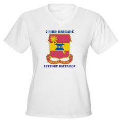 703BSB - A01 - 04 - DUI - 703rd Brigade - Support Battalion with Text - Women's V-Neck T-Shirt