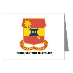 703SB - M01 - 02 - DUI - 703rd Support Battalion with Text - Note Cards (Pk of 20) - Click Image to Close