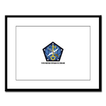 704MIB - M01 - 02 - SSI - 704th Military Intelligence Brigade with Text - Large Framed Print