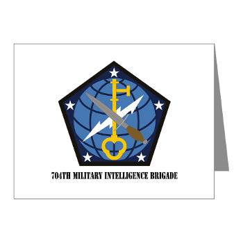704MIB - M01 - 02 - SSI - 704th Military Intelligence Brigade with Text - Note Cards (Pk of 20)