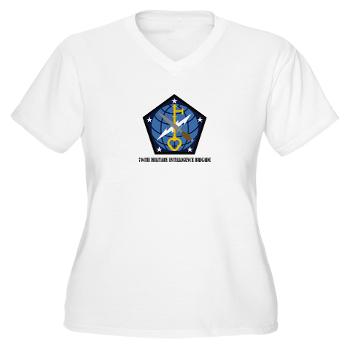 704MIB - A01 - 04 - SSI - 704th Military Intelligence Brigade with Text - Women's V-Neck T-Shirt
