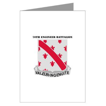 70EB - M01 - 02 - DUI - 70th Engineer Battalion with Text - Greeting Cardrds (Pk of 20)