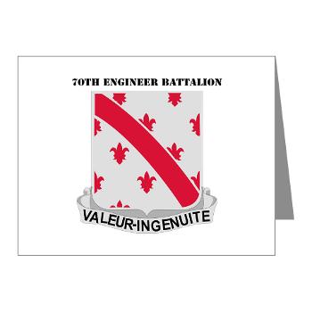 70EB - M01 - 02 - DUI - 70th Engineer Battalion with Text - Note Cards (Pk of 20)
