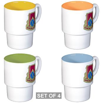 710BSB - M01 - 03 - DUI - 710th Bde - Support Bn with Text - Stackable Mug Set (4 mugs)