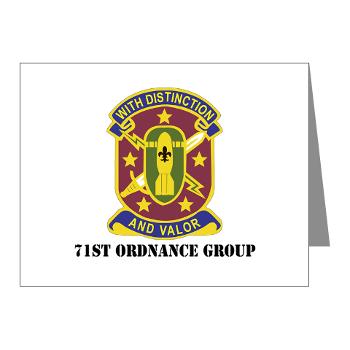 71OG - M01 - 02 - DUI - 71st Ordnance Group with Text - Note Cards (Pk of 20)