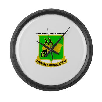 720MPB - M01 - 03 - DUI - 720th Military Police Battalion with Text - Large Wall Clock