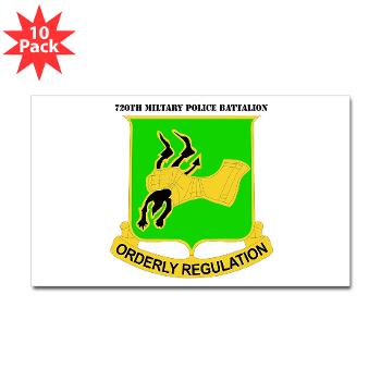 720MPB - M01 - 01 - DUI - 720th Military Police Battalion with Text - Sticker (Rectangle 10 pk)
