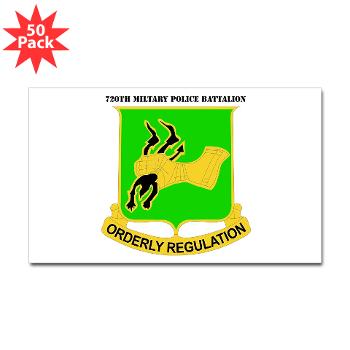 720MPB - M01 - 01 - DUI - 720th Military Police Battalion with Text - Sticker (Rectangle 50 pk)