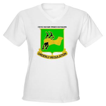 720MPB - A01 - 04 - DUI - 720th Military Police Battalion with Text - Women's V-Neck T-Shirt