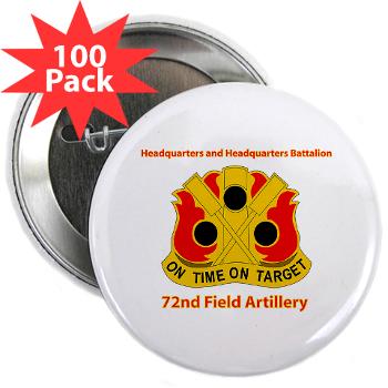 72FABHHB - M01 - 01 - Headquarters and Headquarters Battalion with Text - 2.25" Button (100 pack)