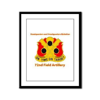 72FABHHB - M01 - 02 - Headquarters and Headquarters Battalion with Text - Framed Panel Print - Click Image to Close