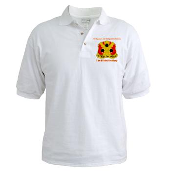 72FABHHB - A01 - 04 - Headquarters and Headquarters Battalion with Text - Golf Shirt