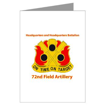 72FABHHB - M01 - 02 - Headquarters and Headquarters Battalion with Text - Greeting Cards (Pk of 10)