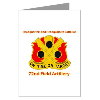 72FABHHB - M01 - 02 - Headquarters and Headquarters Battalion with Text - Greeting Cards (Pk of 20)