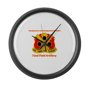 72FABHHB - M01 - 04 - Headquarters and Headquarters Battalion with Text - Large Wall Clock - Click Image to Close