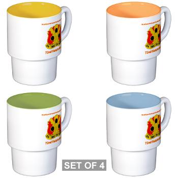 72FABHHB - M01 - 04 - Headquarters and Headquarters Battalion with Text - Stackable Mug Set (4 mugs)