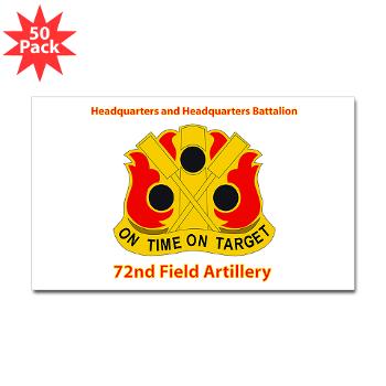 72FABHHB - M01 - 01 - Headquarters and Headquarters Battalion with Text - Sticker (Rectangle 50 pk) - Click Image to Close