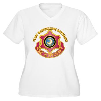 751MB - A01 - 04 - DUI - 751st Maintenance Battalion with Text - Women's V-Neck T-Shirt