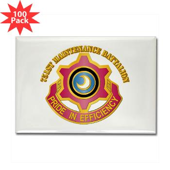 751MB - M01 - 01 - DUI - 751st Maintenance Battalion with Text - Rectangle Magnet (100 pack)