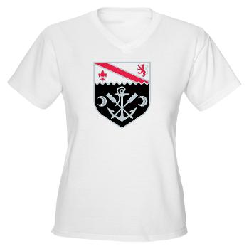 555EB1EB - A01 - 04 - DUI - 1st Engineer Bn - Women's V-Neck T-Shirt