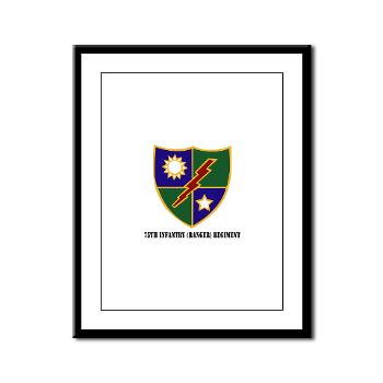 75IRR - M01 - 02 - 75th Infantry (Ranger) Regiment with Text - Framed Panel Print - Click Image to Close