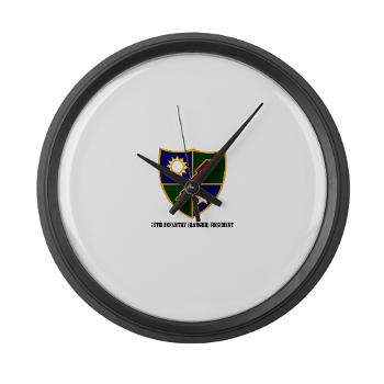 75IRR - M01 - 03 - 75th Infantry (Ranger) Regiment with Text - Large Wall Clock